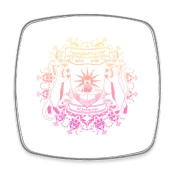 Cat on Sunny Beach Emblem - Square fridge magnet - white - Front