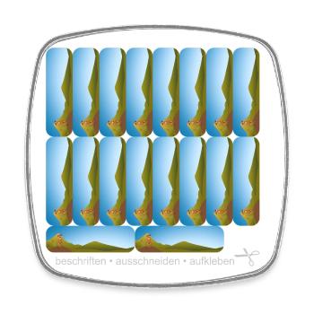 DIY Schulaufkleber Set - Erdmännchen - 18 - Viereckiger Kühlschrankmagnet - Weiß - Vorne