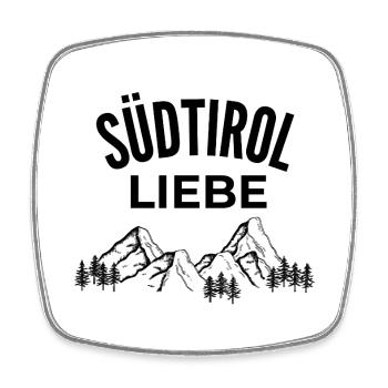Südtirolliebe – Minimalistisches Dolomiten-Shirt - Viereckiger Kühlschrankmagnet - Weiß - Vorne