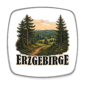 Erzgebirge - Viereckiger Kühlschrankmagnet - Weiß - Vorne