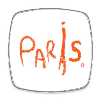 Paris Handgezeichnet Spruch - Viereckiger Kühlschrankmagnet - Weiß - Vorne