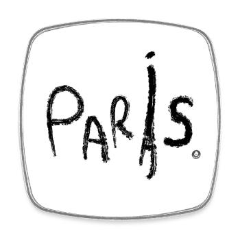 Paris Handgezeichnet Spruch - Viereckiger Kühlschrankmagnet - Weiß - Vorne