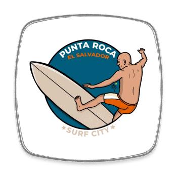 Punta Roca El Salvador Surf City Tropical - Square fridge magnet - white - Front