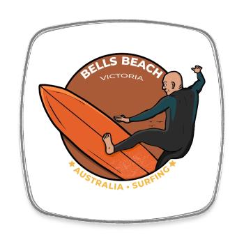 Retro Bells Beach Surf Victoria Australien Surfen - Viereckiger Kühlschrankmagnet - Weiß - Vorne
