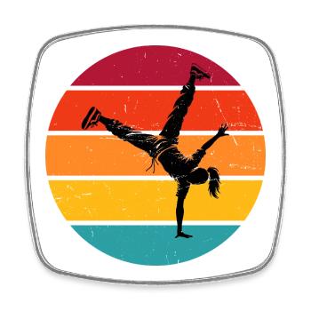 Breakdance Geschenkidee für eine Hip-Hop-Tänzerin - Viereckiger Kühlschrankmagnet - Weiß - Vorne