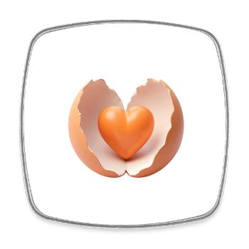 Heart in Broken Eggshell - Square fridge magnet - white - Front