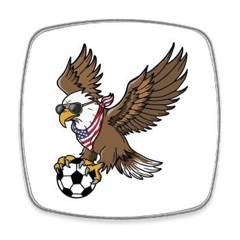 Cool USA Soccer Eagle Sunglasses Vintage Patriotic - Square fridge magnet - white - Front