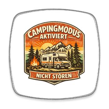 CAMPINGMODUS AKTIVIERT - NICHT STÖREN - Viereckiger Kühlschrankmagnet - Weiß - Vorne