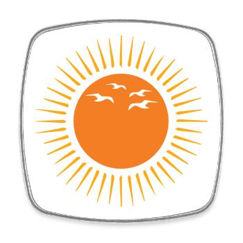 Sun and birds - Viereckiger Kühlschrankmagnet - Weiß - Vorne