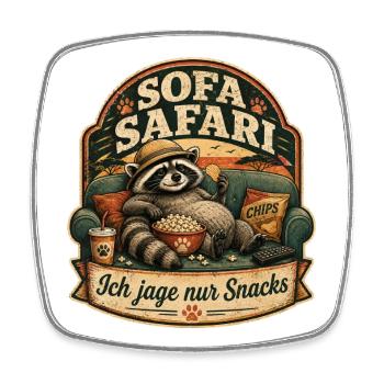 Sofa Safari – Lustiges Couch Motiv - Viereckiger Kühlschrankmagnet - Weiß - Vorne