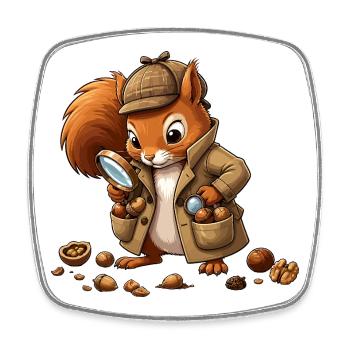 Detective Squirrel Coat - Square fridge magnet - white - Front