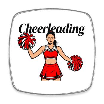 Cheerleader - Viereckiger Kühlschrankmagnet - Weiß - Vorne