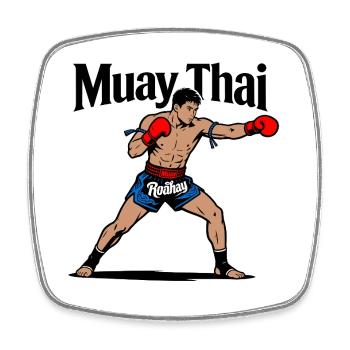 Muay Thai Kickboxing - Magnet carré - blanc - Devant