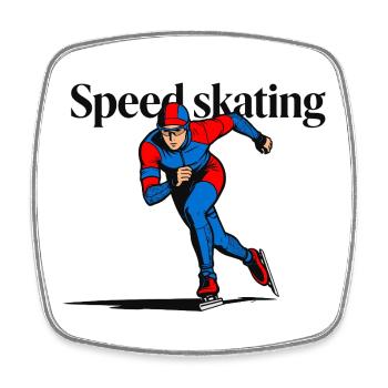 Skating - Square fridge magnet - white - Front