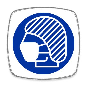 Filet à cheveux et masque facial, médecin, infirmière - Magnet carré - blanc - Devant