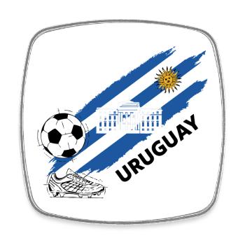 Uruguay Fußball Uruguay Fußball-Fantrikot - Viereckiger Kühlschrankmagnet - Weiß - Vorne