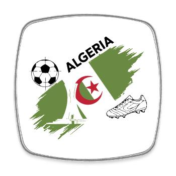Algérie Football Maillot Supporter Algeria Foot - Magnet carré - blanc - Devant