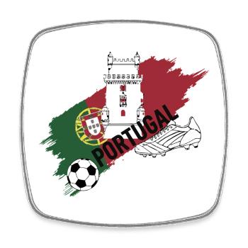 Portugal Football Maillot Supporter Soccer Foot - Magnet carré - blanc - Devant