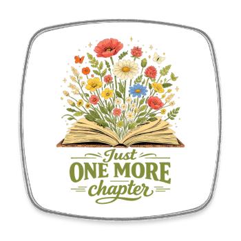Just One More Chapter Wildflower Book Love - Square fridge magnet - white - Front