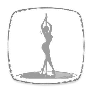 Pole Dance Silhouette Woman in High Heels Design - Square fridge magnet - white - Front