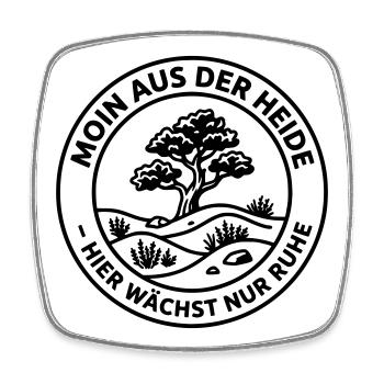 Moin aus der Heide  - Viereckiger Kühlschrankmagnet - Weiß - Vorne