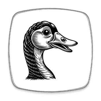 Funny goose - Square fridge magnet - white - Front
