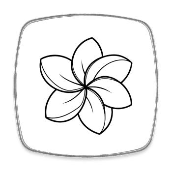 Fleur de Frangipani - Magnet carré - blanc - Devant