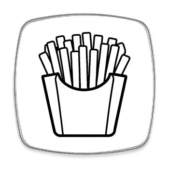 French fries - Square fridge magnet - white - Front