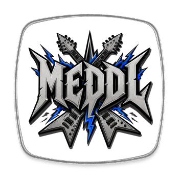 Meddl – fränkischer Metal Spruch - Viereckiger Kühlschrankmagnet - Weiß - Vorne