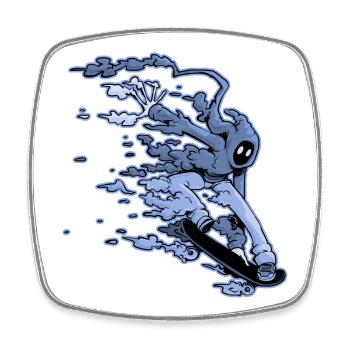 Cloud Skater in Melon Grab - Square fridge magnet - white - Front