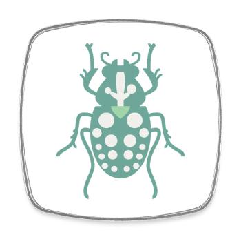 Polka Dot Insekt L Entomologie L Grüne Grüne - Viereckiger Kühlschrankmagnet - Weiß - Vorne