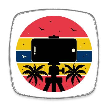Capture Life Vibes – Créateur de Tropical Sunset - Magnet carré - blanc - Devant