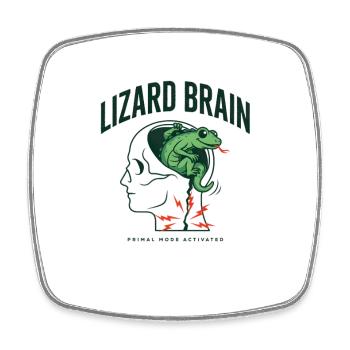 Lizard Brain Eidechse Gehirn Psychologie Profil - Viereckiger Kühlschrankmagnet - Weiß - Vorne