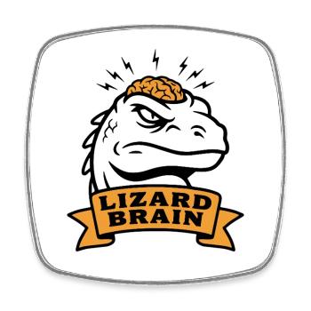 Profil de lézard Cerveau Lézard Psychologie cérébrale - Magnet carré - blanc - Devant