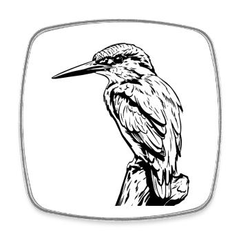 Specht / Eisvogel - Viereckiger Kühlschrankmagnet - Weiß - Vorne
