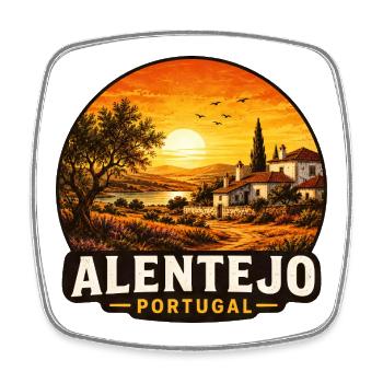 Alentejo Urlaub Portugal Mediterran Atlantik  - Viereckiger Kühlschrankmagnet - Weiß - Vorne