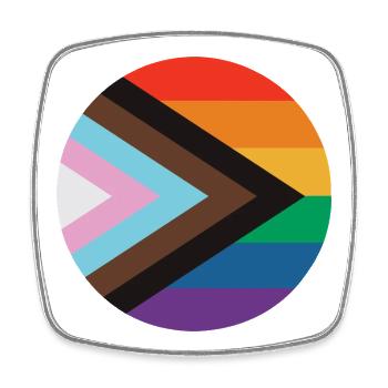 Inclusive Pride Flag - Square fridge magnet - white - Front