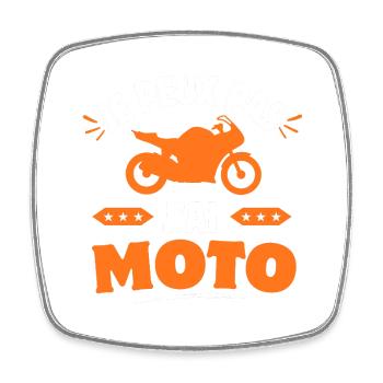 je peux pas j'ai moto - Magnet carré - blanc - Devant