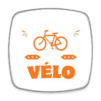 je peux pas j'ai vélo - Magnet carré - blanc - Devant