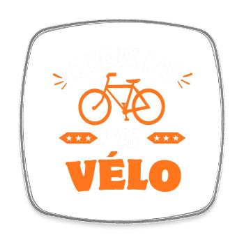 je peux pas j'ai vélo - Magnet carré - blanc - Devant