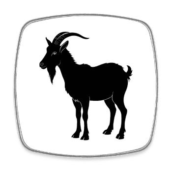 goat - Square fridge magnet - white - Front