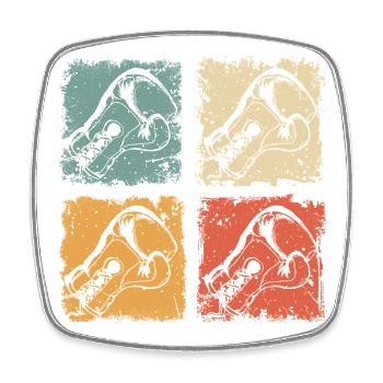 Graphique de boxe avec gants de boxe pour boxeurs - Magnet carré - blanc - Devant