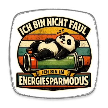 Panda Energiesparmodus - Viereckiger Kühlschrankmagnet - Weiß - Vorne