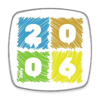 20. Geburtstag Farbige Patches since 07/2006 - Square fridge magnet - white - Front