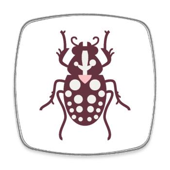 Polka Dot Insekt L Entomologie L Weinrot - Viereckiger Kühlschrankmagnet - Weiß - Vorne