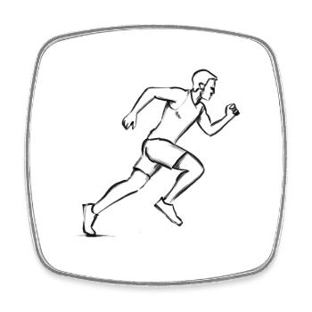 Rennender Mann – Sport & Business - Illustration - Viereckiger Kühlschrankmagnet - Weiß - Vorne