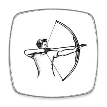 Archer - Illustration - Magnet carré - blanc - Devant