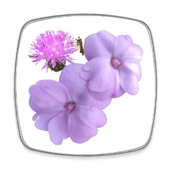 Moody_Purple_Floral_Wall_Art_Dark_Botanical_Pri - Magnet carré - blanc - Devant