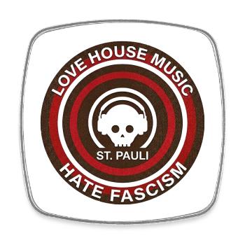 Love House Music - haïr le fascisme - Magnet carré - blanc - Devant