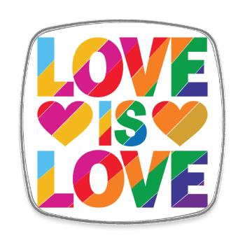 Pride Month LGBTQ - Love is Love - Square fridge magnet - white - Front
